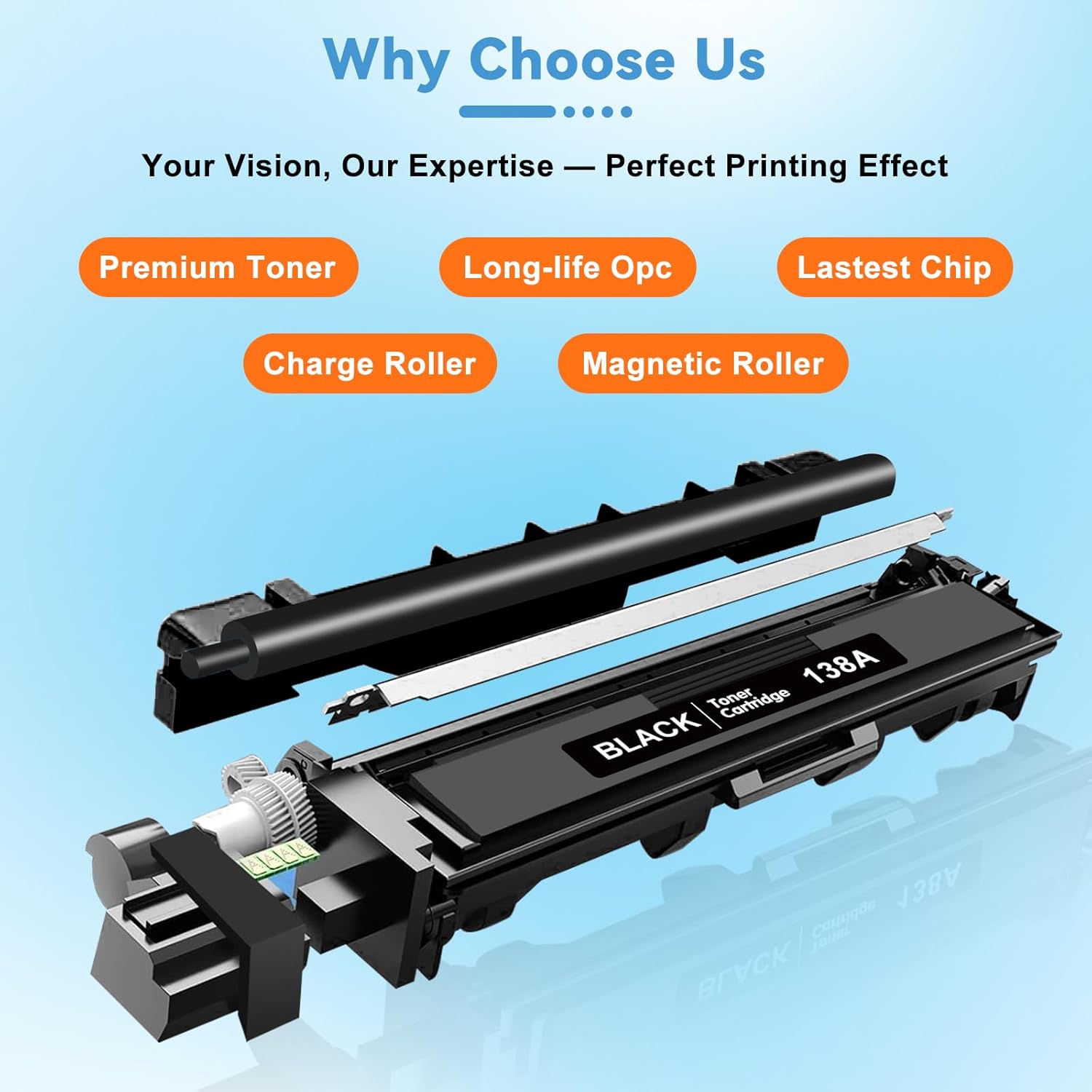 138A Toner Cartridge 2 Black with Chip Compatible for HP 138A W1380A Work with HP Laserjet Pro 3001dw 3001fdw 3001, MFP 3101fdw 3101 High Yeild Printer Toner Cartridge