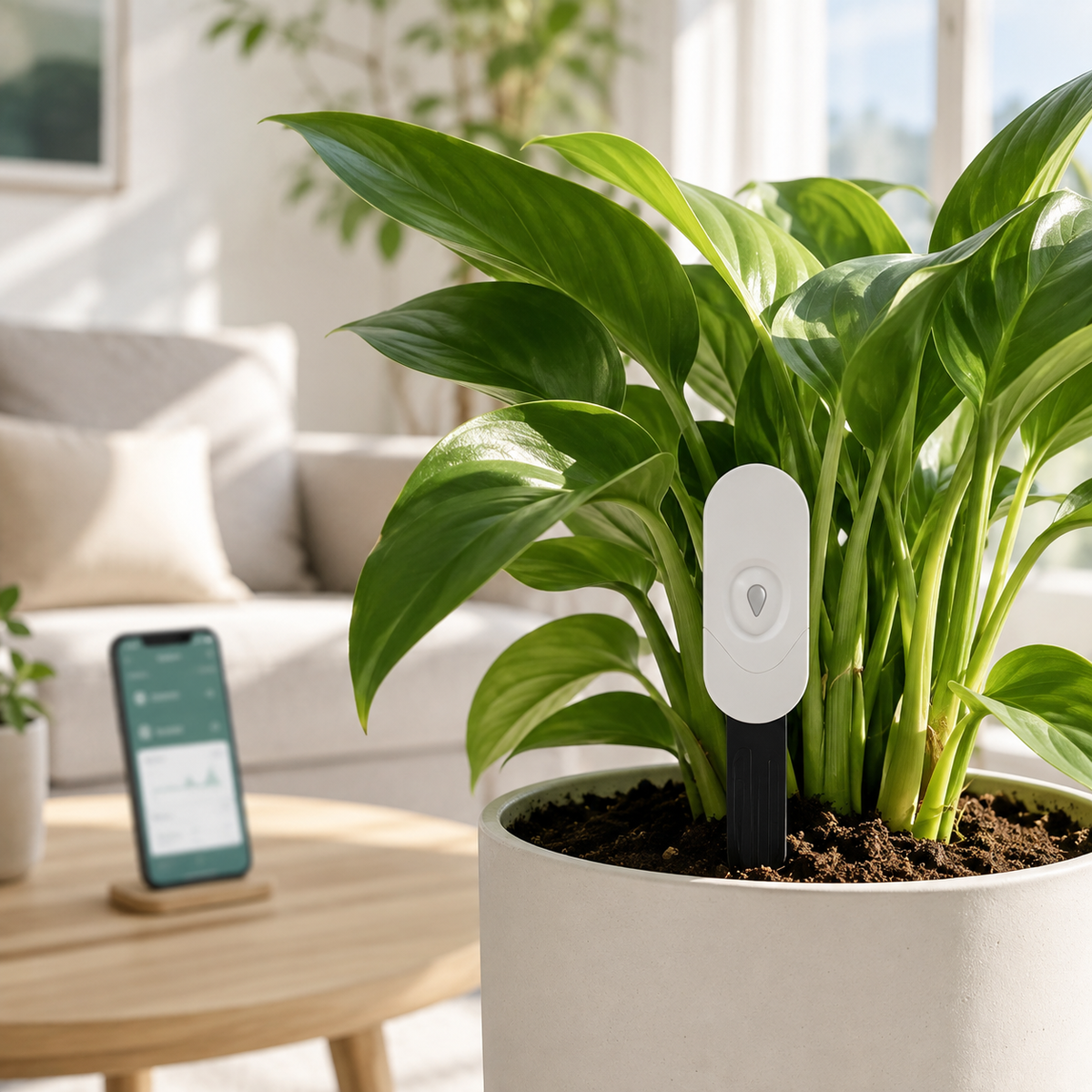 Smart ZigBee Soil Moisture Sensor for Garden Irrigation – Temperature & Humidity Monitoring for Indoor Plants and Smart Home Automation Main image