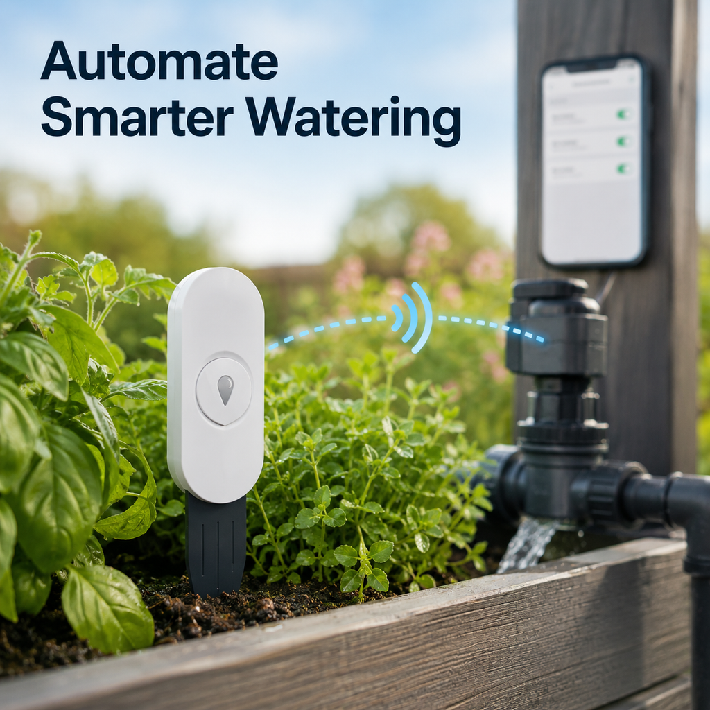 Smart ZigBee Soil Moisture Sensor for Garden Irrigation – Temperature & Humidity Monitoring for Indoor Plants and Smart Home Automation