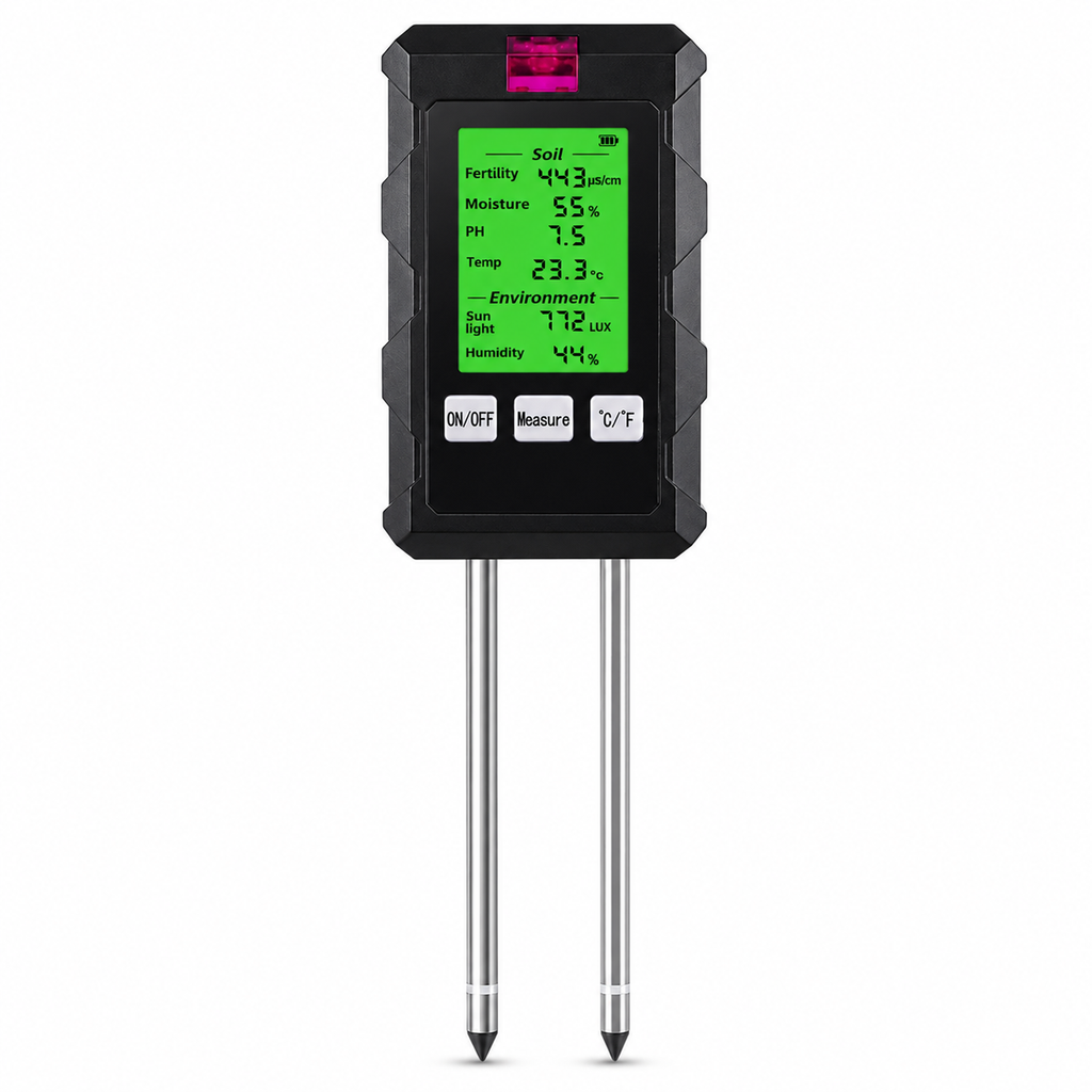 6-in-1 Digital Soil Tester for Garden Care – Multi-Function pH, Moisture, Temperature & Light Meter for Plant Growing