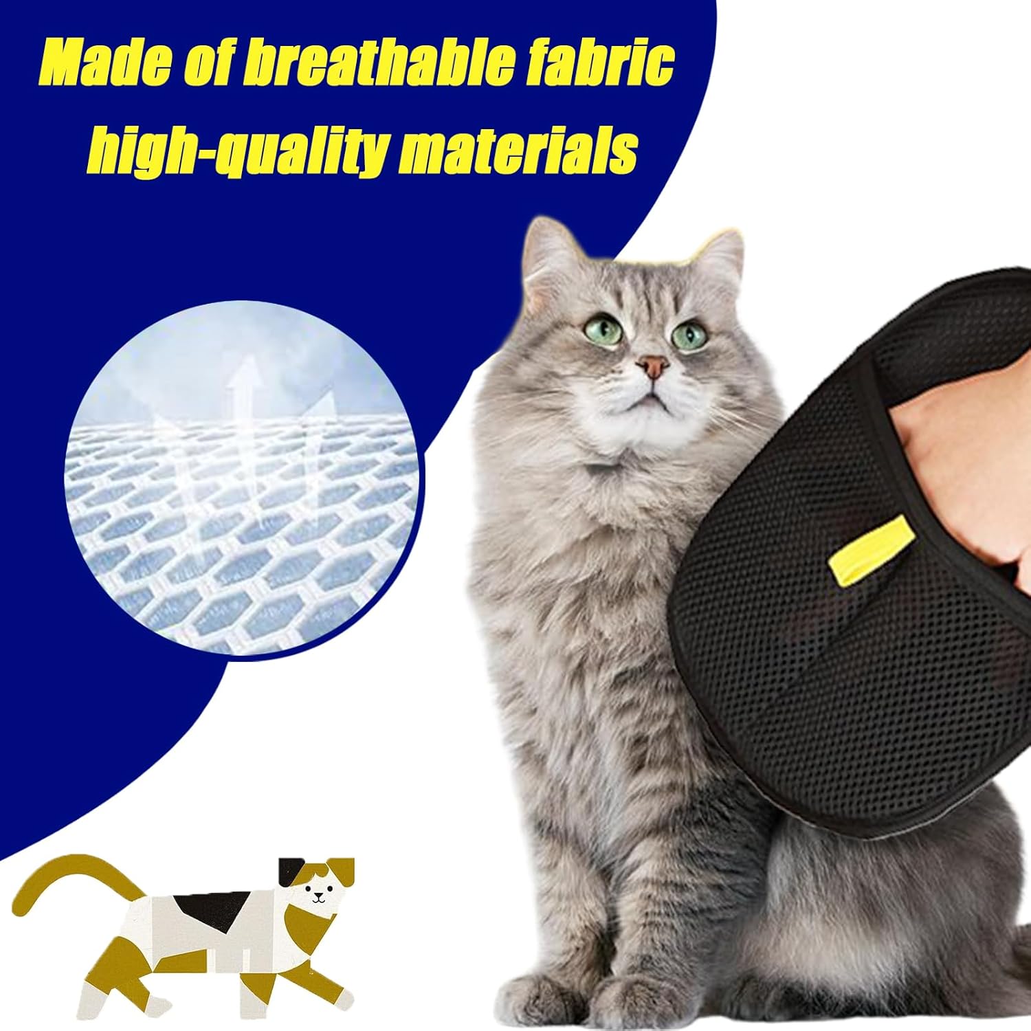 2-Pack Pet Grooming Gloves – Reusable Deshedding & Hair Removal Gloves for Cats & Dogs – Static-Free, Versatile for Grooming, Bathing & Washing