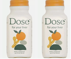 DOSE for Your Liver Support Supplement Shots 2 Oz Cleanse & Wellness Balance Pack of 2.