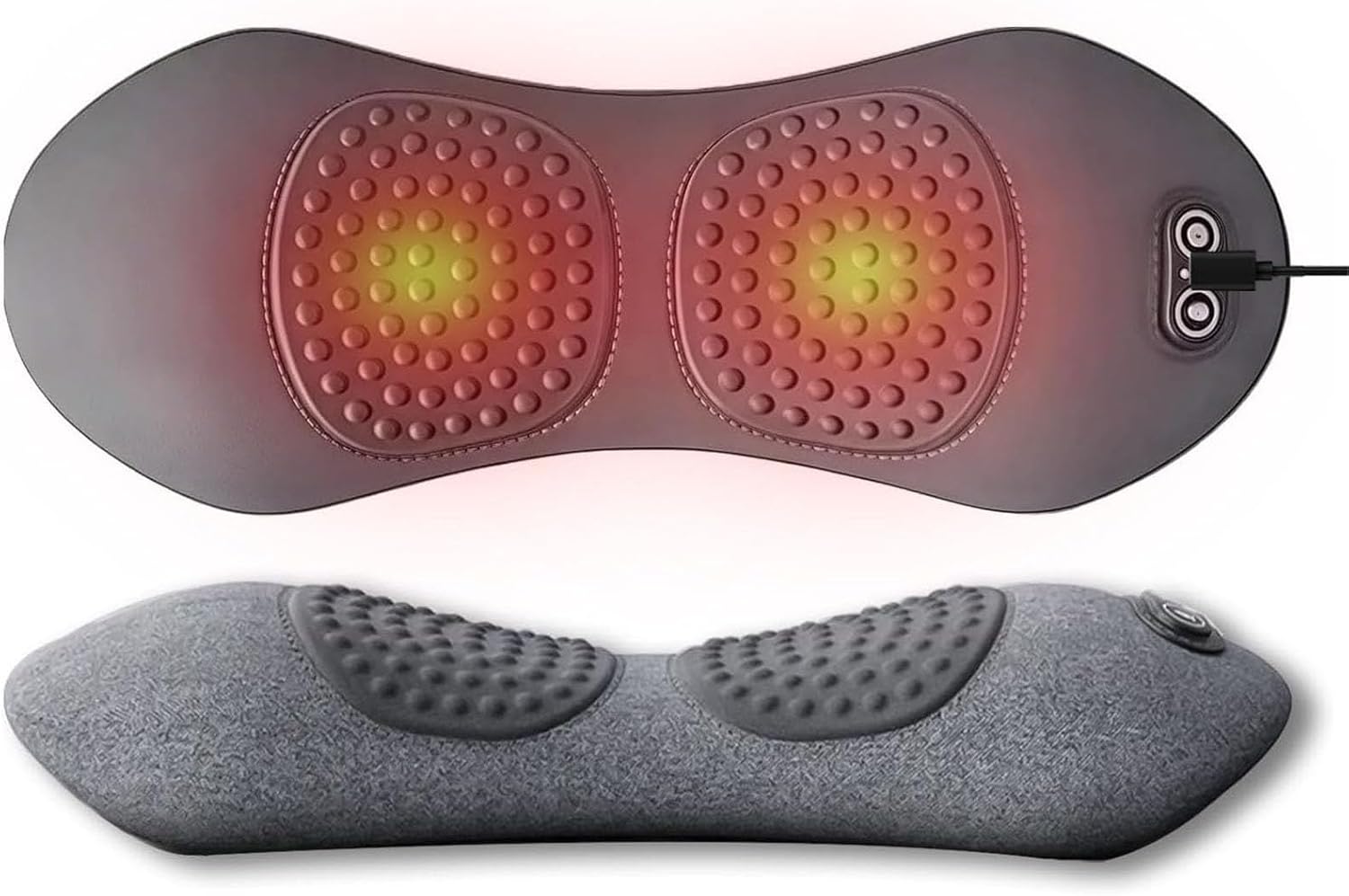 3 in 1 Electric Lumbar Support Pillow with Adjustable Height for Bed and Chair, Triple Fusion Back Massager, Back Massager with Heat,Back Support Pillow for Lower Back Pain Relief, Unisex