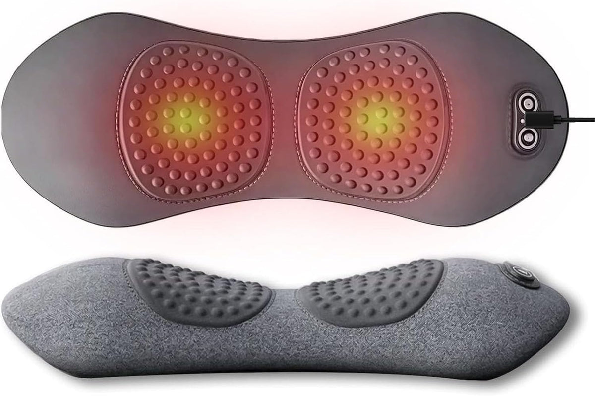3 in 1 Electric Lumbar Support Pillow with Adjustable Height for Bed and Chair, Triple Fusion Back Massager, Back Massager with Heat,Back Support Pillow for Lower Back Pain Relief, Unisex