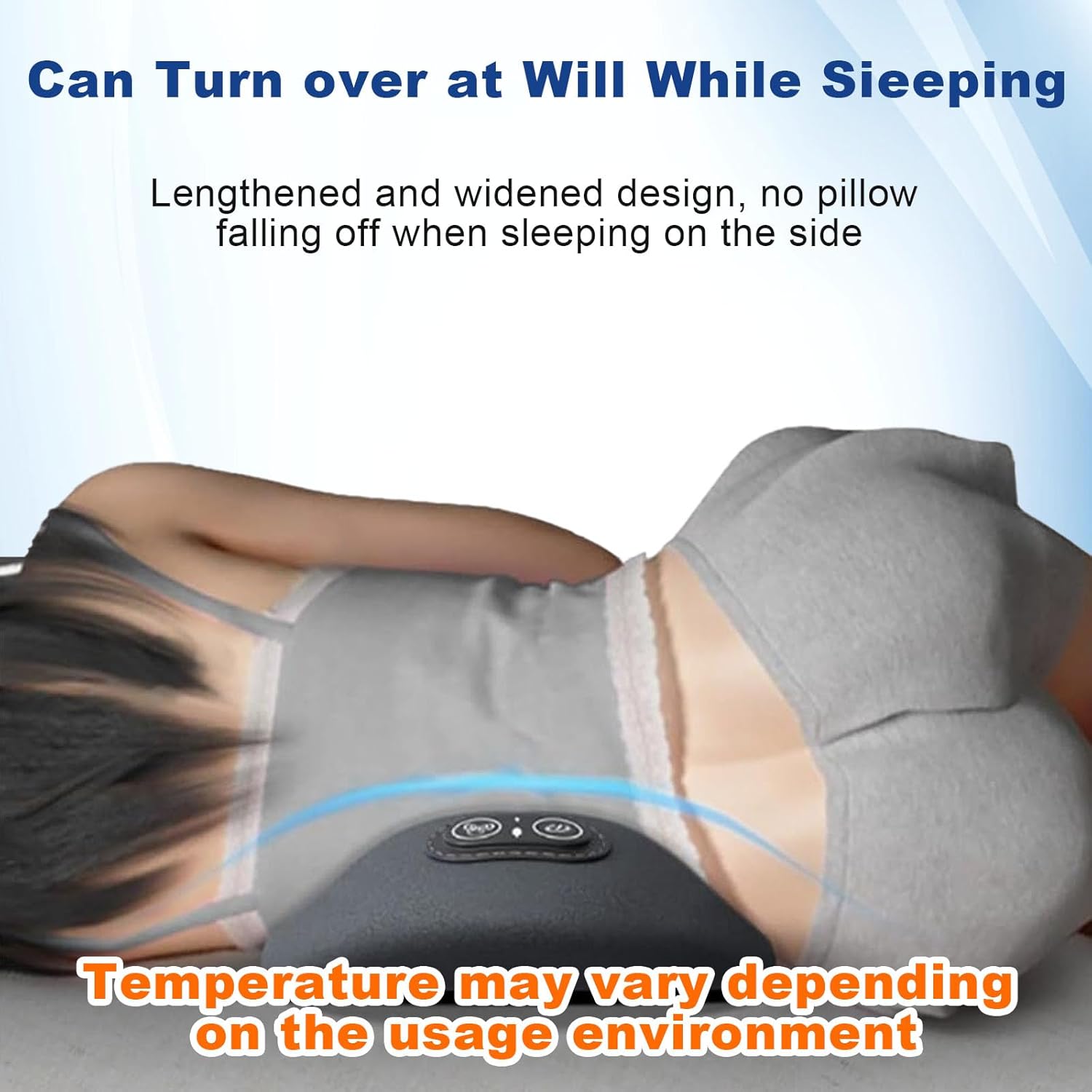 3 in 1 Electric Lumbar Support Pillow with Adjustable Height for Bed and Chair, Triple Fusion Back Massager, Back Massager with Heat,Back Support Pillow for Lower Back Pain Relief, Unisex
