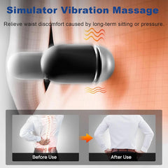 3 in 1 Electric Lumbar Support Pillow with Adjustable Height for Bed and Chair, Triple Fusion Back Massager, Back Massager with Heat,Back Support Pillow for Lower Back Pain Relief, Unisex