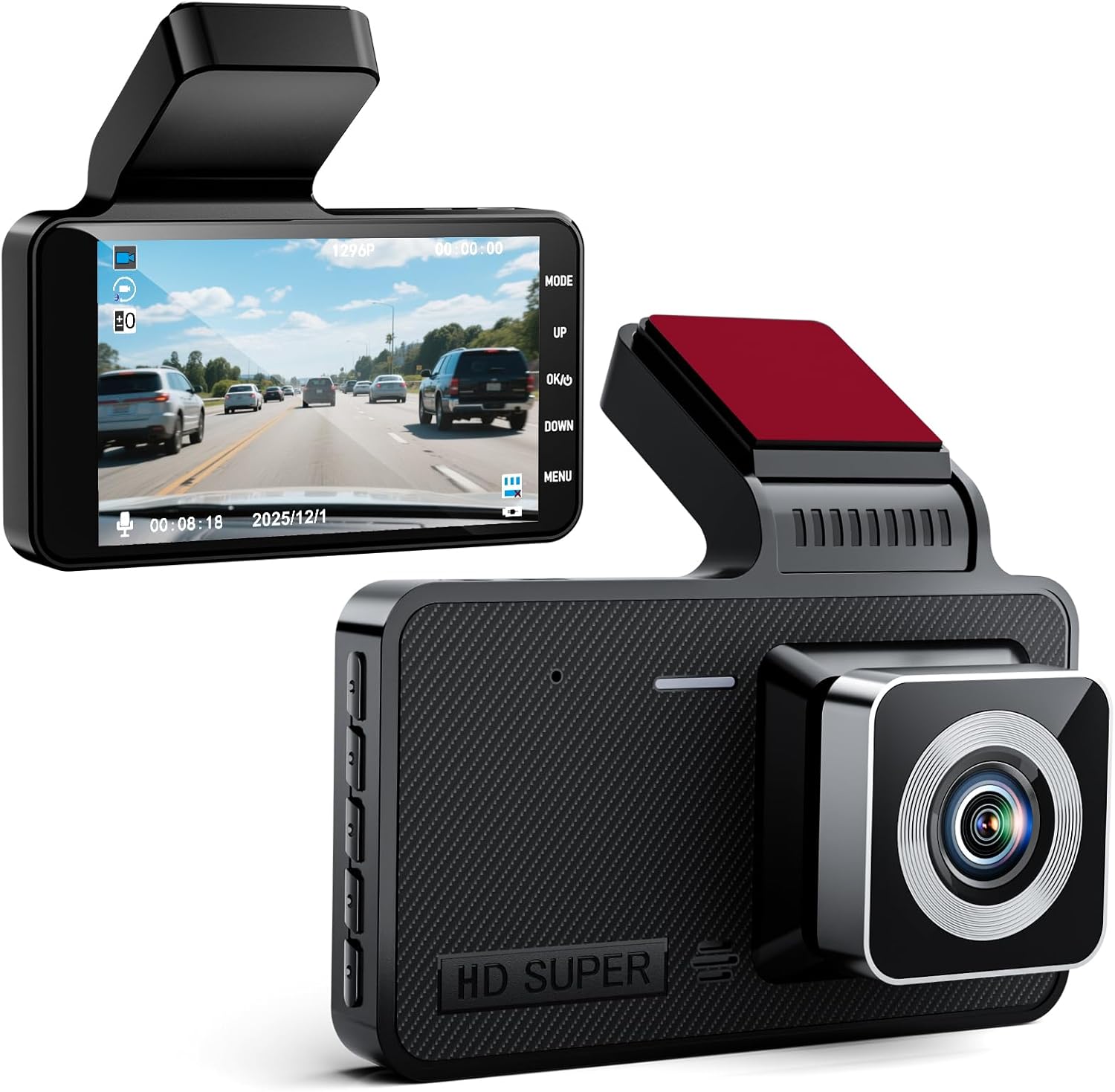 4-inch 1080p HD dashcam with Super Night Vision, 24-Hour Video Recording, 170° Wide Angle, G-Sensor Parking Monitoring Loop Video Motion Detection Function, Protect Your car 24 Hours a Day