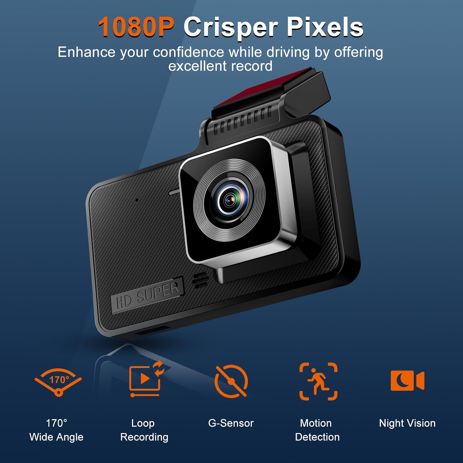 4-inch 1080p HD dashcam with Super Night Vision, 24-Hour Video Recording, 170° Wide Angle, G-Sensor Parking Monitoring Loop Video Motion Detection Function, Protect Your car 24 Hours a Day