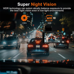 4-inch 1080p HD dashcam with Super Night Vision, 24-Hour Video Recording, 170° Wide Angle, G-Sensor Parking Monitoring Loop Video Motion Detection Function, Protect Your car 24 Hours a Day