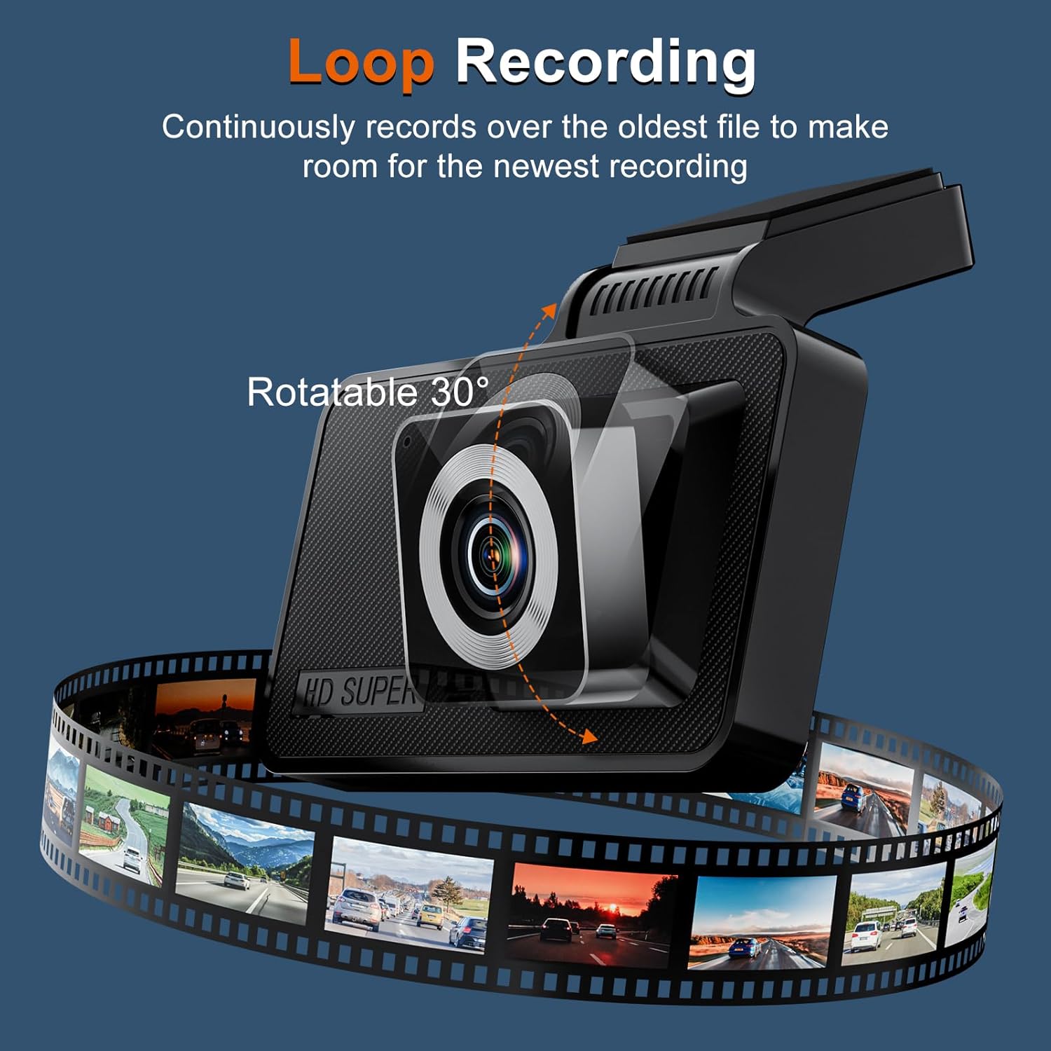 4-inch 1080p HD dashcam with Super Night Vision, 24-Hour Video Recording, 170° Wide Angle, G-Sensor Parking Monitoring Loop Video Motion Detection Function, Protect Your car 24 Hours a Day