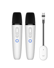 LvDonic Karaoke Microphone for Tesla Model Y/3/S/X, Car Karaoke Microphone with USB A Receiver for Tesla, Wireless Singing Mic with USB C Dongle for Cars, 2 Mics