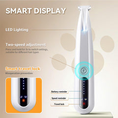 2025 New Pet Precision Trimmer, Dog Paw Trimmer with LED Light, Dual-Speed Motor, Low Noise, IP68 Waterproof, Suit for Trimming Paw, Ear, Face, Butt, Eyebrows, USB Rechageble