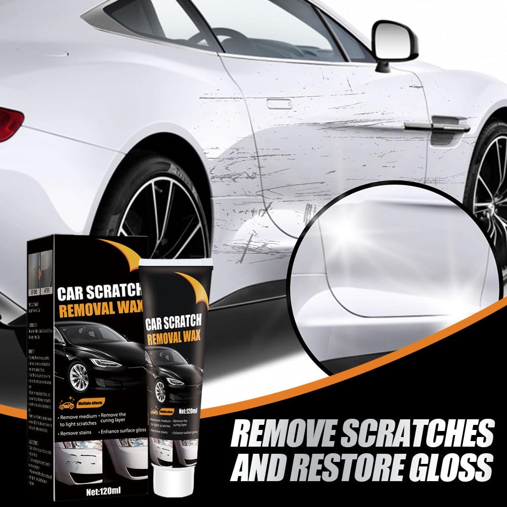 2025 New Scratch Remover for Vehicles, Car Scratch Remover with Wipe and Sponge, Car Scratch Repair Paste for Deep Scratches, Cars Polishing Wax Scratchs Remover Car Paint Scratch Repair Kit (1)
