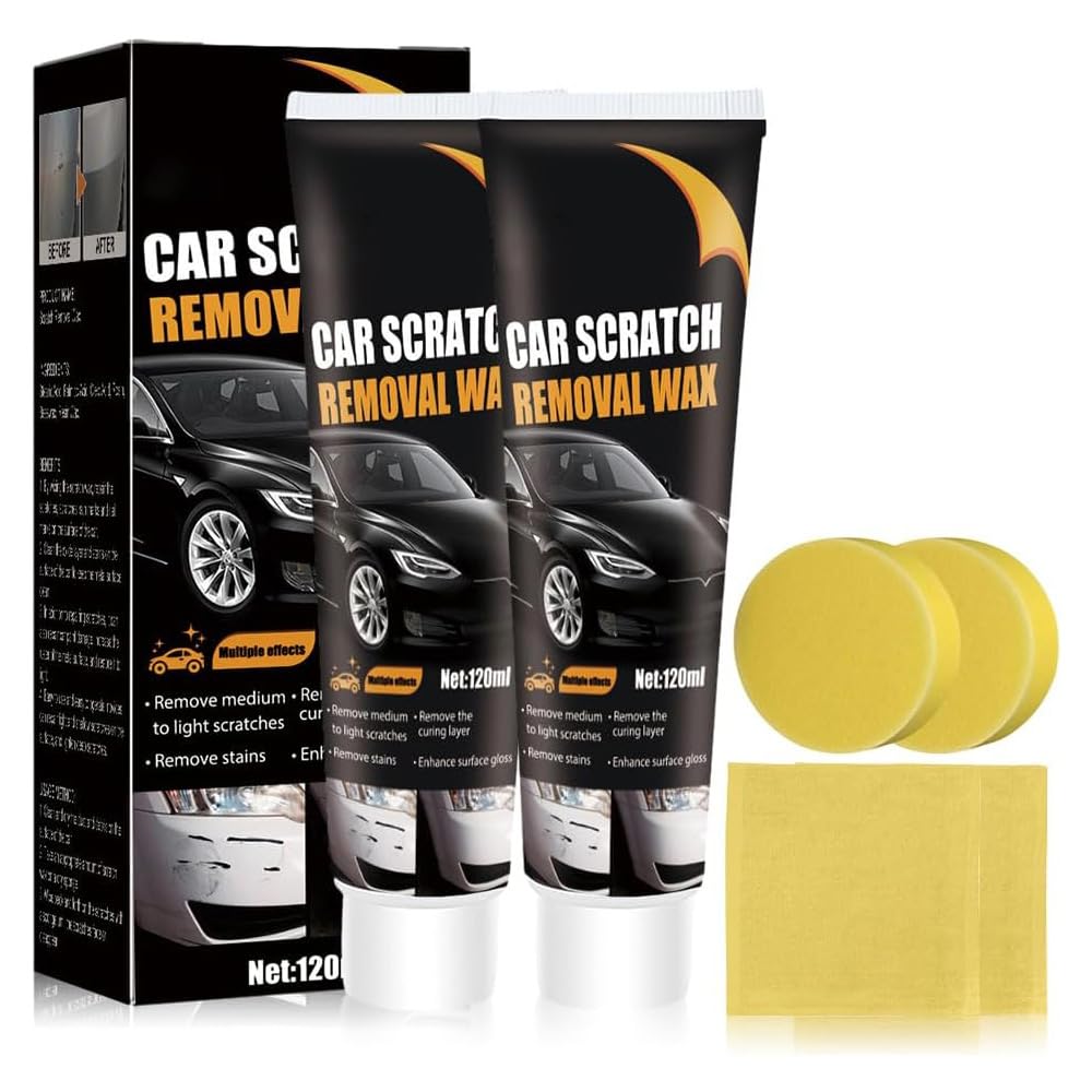2025 New Scratch Remover for Vehicles, Car Scratch Remover with Wipe and Sponge, Car Scratch Repair Paste for Deep Scratches, Cars Polishing Wax Scratchs Remover Car Paint Scratch Repair Kit (1)