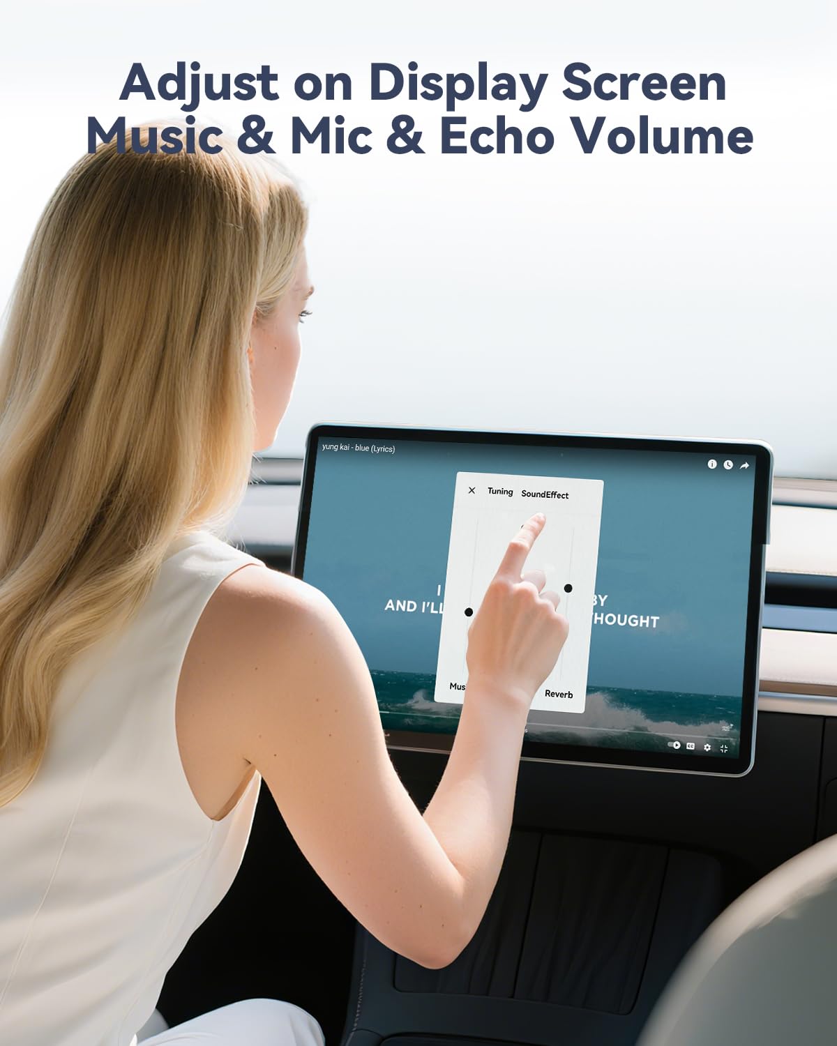 LvDonic Karaoke Microphone for Tesla Model Y/3/S/X, Car Karaoke Microphone with USB A Receiver for Tesla, Wireless Singing Mic with USB C Dongle for Cars, 2 Mics