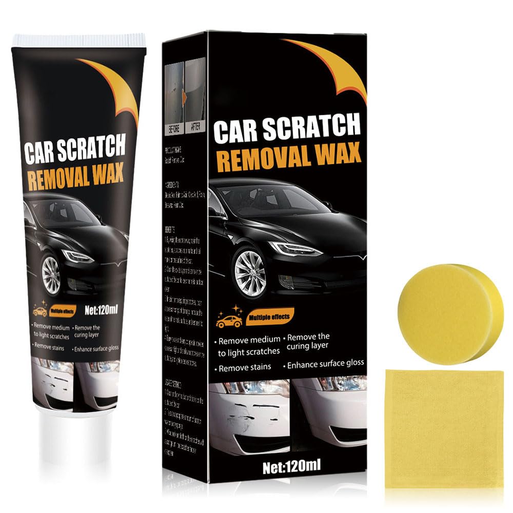 2025 New Scratch Remover for Vehicles, Car Scratch Remover with Wipe and Sponge, Car Scratch Repair Paste for Deep Scratches, Cars Polishing Wax Scratchs Remover Car Paint Scratch Repair Kit (1)