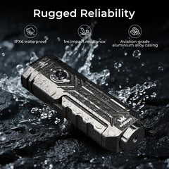 Wurkkos HD02 Flat LED Flashlight, Magnetic Deformation, 3200 Lumens, 5000 mAh Rechargeable, 3000K-6500K, Four-Light Sources, Folding Wing Lighting/Spotlight/UV Light/Green Light/MagneticTail,IPX6