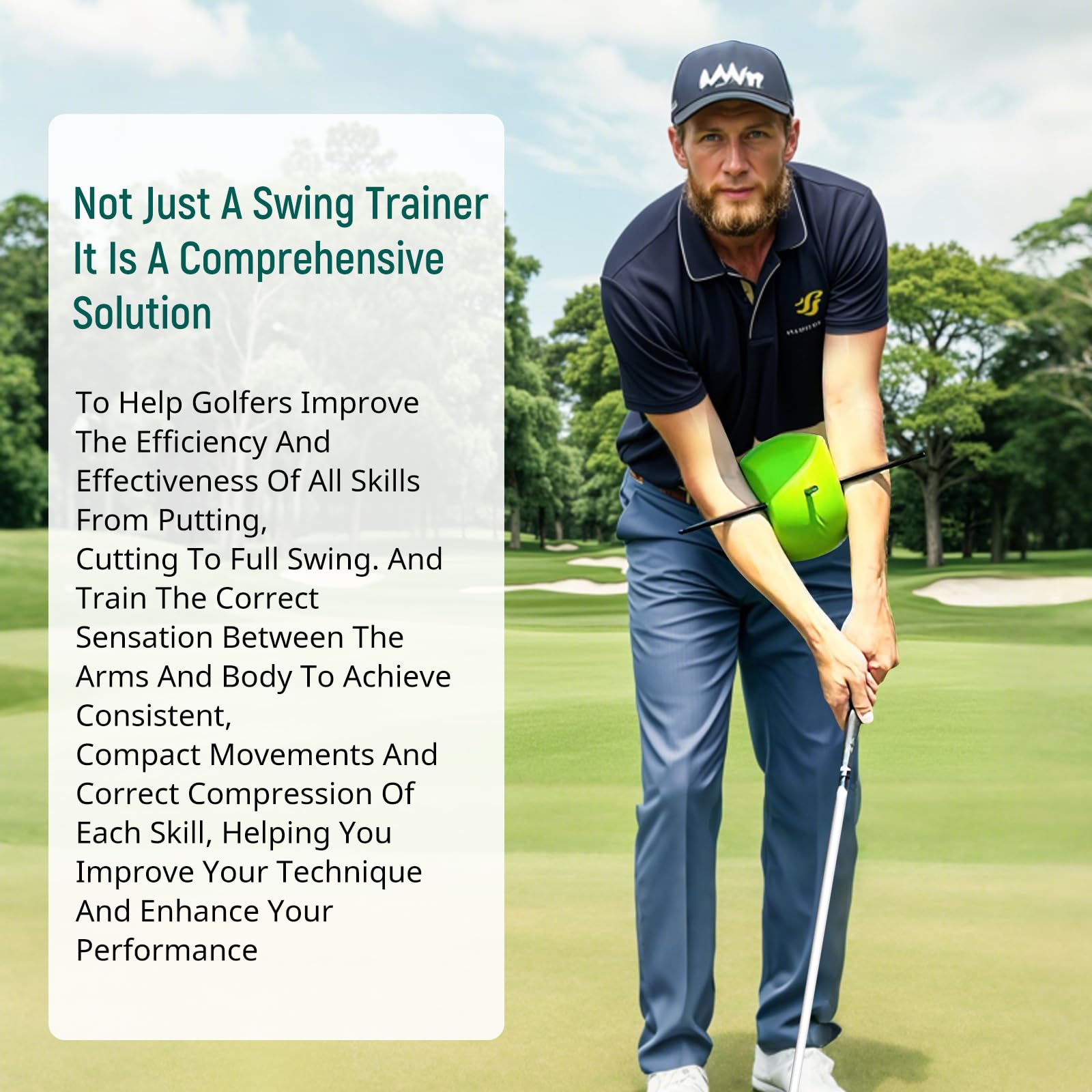 MELE LINKS The Connector Golf Training Aid, Golf Swing Trainer for Posture Correction Practice, Golf Swing Training Aid, Golf Training Aids Helps Train Proper Swing Mechanics, Arm Structure #C
