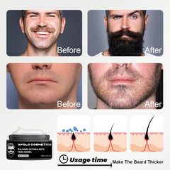 Para Barba, Apolo Ultra Potente Estimulante de Barba, Bálsamo para Crecimiento de Barba Crema, Balsamo Negro para Hombr, Humectan y Fortalecen tu Barba, Sin Irritación 100ml/3.38floz (1 PC, 1)