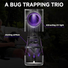 Bug Zapper, Electric Mosquito & Fly Zappers/Killer - Insect Attractant Trap Powerful Bug Zapper Light, Hangable Mosquito Lamp for Home, Indoor, Outdoor, Patio (White)