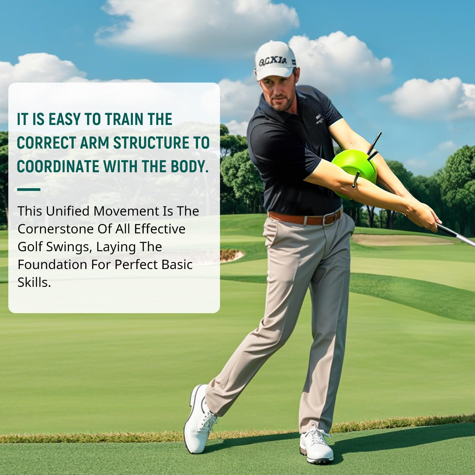 MELE LINKS The Connector Golf Training Aid, Golf Swing Trainer for Posture Correction Practice, Golf Swing Training Aid, Golf Training Aids Helps Train Proper Swing Mechanics, Arm Structure #C
