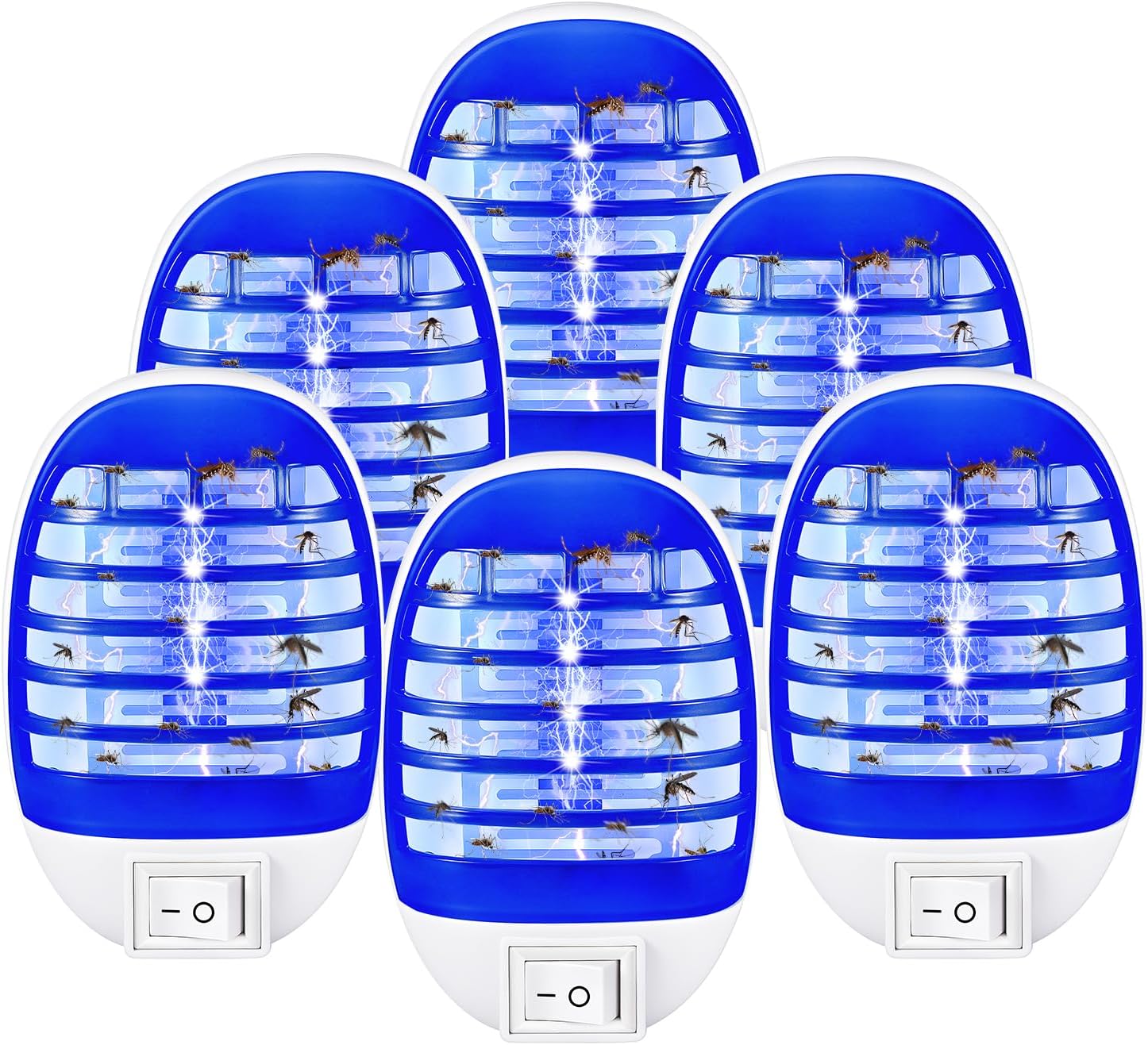 6 Pack Indoor Bug Zapper Plug-in Flying Insect Trap,Electric Mosquito Zapper,Electronic Mosquitoes Killer for Kitchen,Home,Office,Baby Room