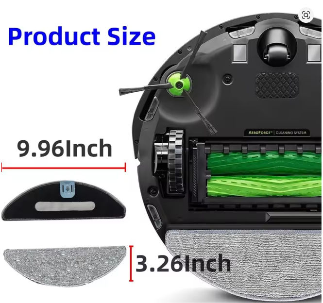 A01R Replacement Parts for iRobot Roomba Combo I5/I5+, J5/J5+ – Main Brush, Side Brush, HEPA Filter, and Mop Pads