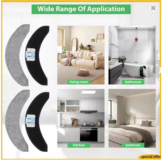 A61I 4-Pack Fiber Mopping Pads for iRobot Roomba Combo J7+ – Replacement Mop Pad Accessories Set