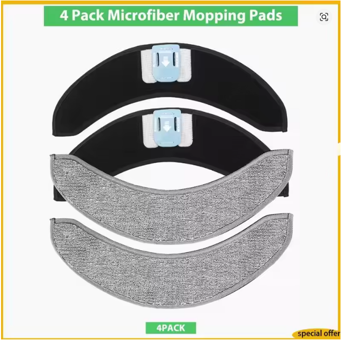 A61I 4-Pack Fiber Mopping Pads for iRobot Roomba Combo J7+ – Replacement Mop Pad Accessories Set