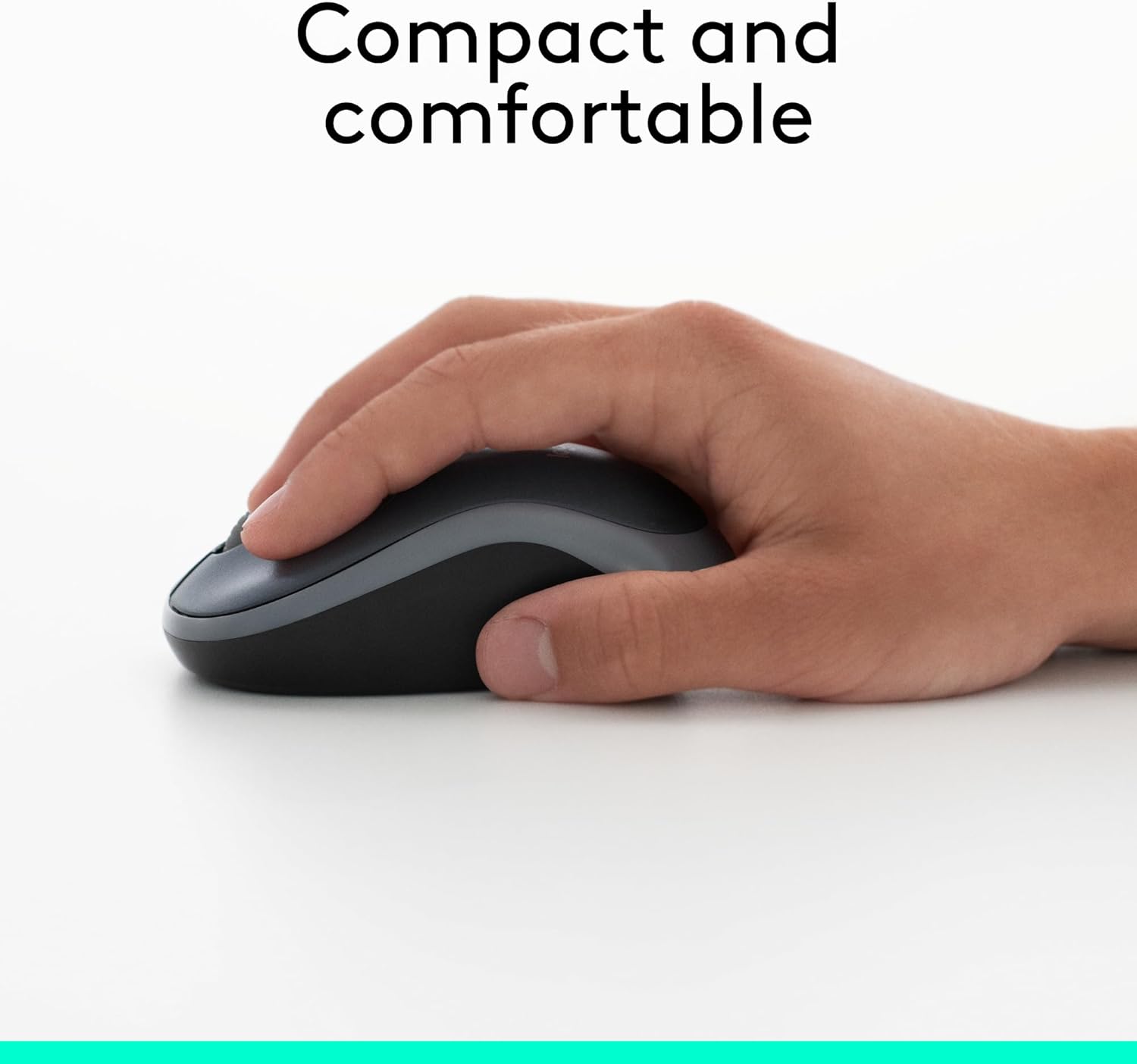 Logitech M185 Wireless Mouse – 2.4GHz with USB Receiver, 12-Month Battery, 1000 DPI Optical Tracking, Ambidextrous Design – Compatible with PC, Mac & Laptop – Grey