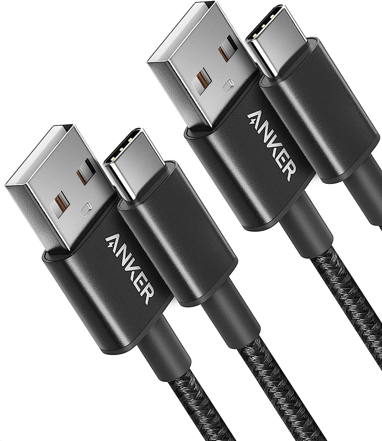 Anker USB-A to USB-C Charging Cable 2-Pack (3ft, Nylon Braided) – 331 USB 2.0 Type-C Cable for Samsung, LG, Sony, HTC, Xiaomi, and More