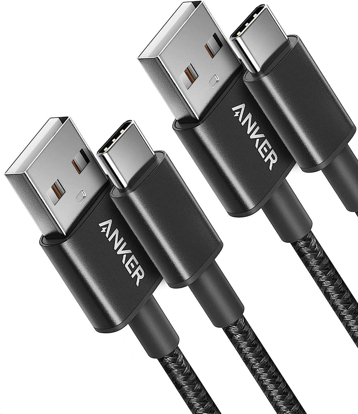 Anker USB-A to USB-C Charging Cable 2-Pack (3ft, Nylon Braided) – 331 USB 2.0 Type-C Cable for Samsung, LG, Sony, HTC, Xiaomi, and More
