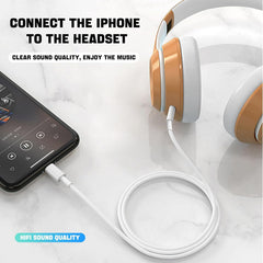 iPhone to 3.5mm Aux Cable for Car – Compatible with iPhone 14/13/12/11/X/8/7 – Works with Car Stereo, Headphones, Speakers – Supports All iOS Versions – White, 1M
