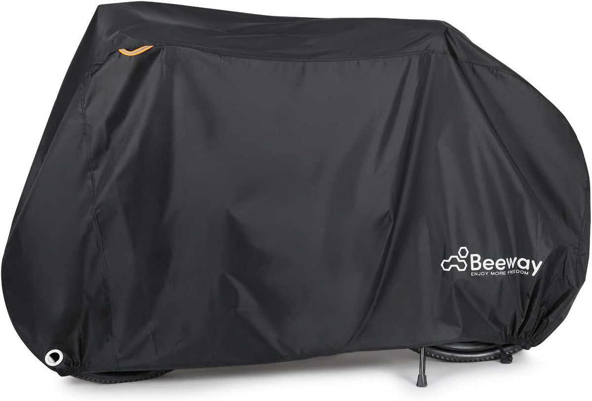 BEEWAY Waterproof Bike Cover – 210T Nylon with PU Coating, Lock Holes & Safety Straps – Fits Most Bicycles Up to 29", for Indoor & Outdoor Storage