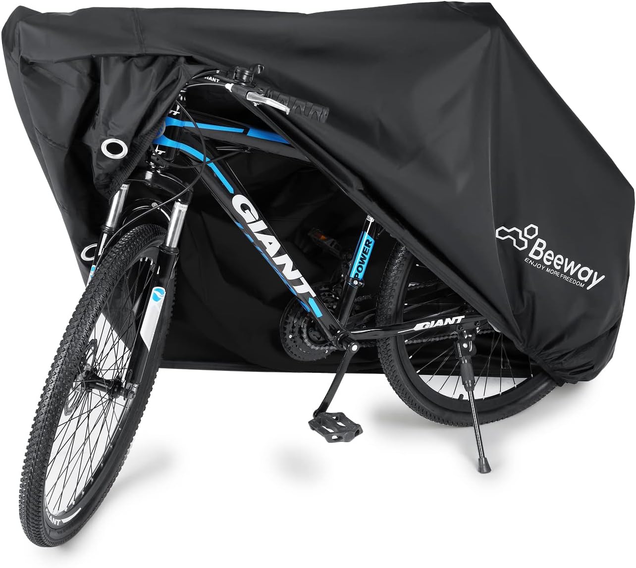 BEEWAY Waterproof Bike Cover – 210T Nylon with PU Coating, Lock Holes & Safety Straps – Fits Most Bicycles Up to 29", for Indoor & Outdoor Storage