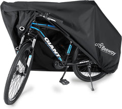 BEEWAY Waterproof Bike Cover – 210T Nylon with PU Coating, Lock Holes & Safety Straps – Fits Most Bicycles Up to 29", for Indoor & Outdoor Storage