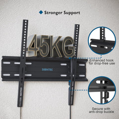 BONTEC Ultra Slim Tilting TV Wall Mount Bracket for 23–60" Flat & Curved TVs – Low Profile (30mm), VESA 400x400mm, 45kg Capacity, Includes 5 Cable Ties