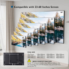 BONTEC Ultra Slim Tilting TV Wall Mount Bracket for 23–60" Flat & Curved TVs – Low Profile (30mm), VESA 400x400mm, 45kg Capacity, Includes 5 Cable Ties