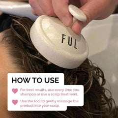 FUL Beige Scalp Massager – Soft Silicone Brush for Hair Growth, Exfoliating & Deep Scalp Cleansing – Ideal Tool for Stimulating Hair & Promoting a Healthy Scalp