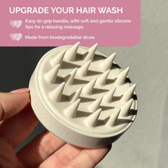 FUL Beige Scalp Massager – Soft Silicone Brush for Hair Growth, Exfoliating & Deep Scalp Cleansing – Ideal Tool for Stimulating Hair & Promoting a Healthy Scalp