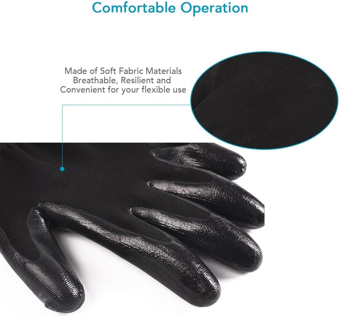 Bestbuy Pet Grooming Gloves (Black) – Enhanced Five-Finger Deshedding Glove for Cats, Dogs & Horses with Soft Rubber Tips