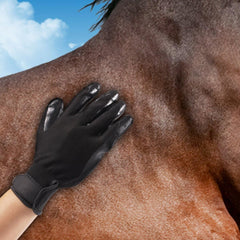 Bestbuy Pet Grooming Gloves (Black) – Enhanced Five-Finger Deshedding Glove for Cats, Dogs & Horses with Soft Rubber Tips