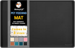 MateeyLife Silicone Pet Food Mat – Waterproof, Anti-Slip Feeding Mat with Raised Edges for Dogs & Cats – Floor Protector for Food & Water Spills