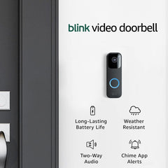 Blink Video Doorbell (Black) – HD Video, Two-Way Audio, Motion Detection, Long Battery Life, App Alerts, Works with Alexa