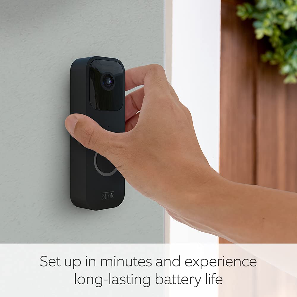 Blink Video Doorbell (Black) – HD Video, Two-Way Audio, Motion Detection, Long Battery Life, App Alerts, Works with Alexa