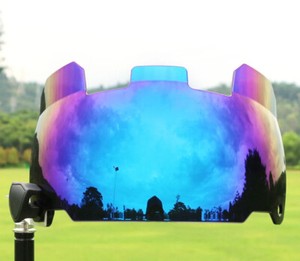 Universal American Football Helmet Visor Rainbow Chrome Eye Shield Visor with Clips(Golden red)