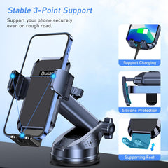 Blukar Car Phone Holder – Adjustable Dashboard/Windscreen Mount with 360° Rotation & Strong Suction, One-Touch Release Cradle for 4.0"–7.0" Smartphones