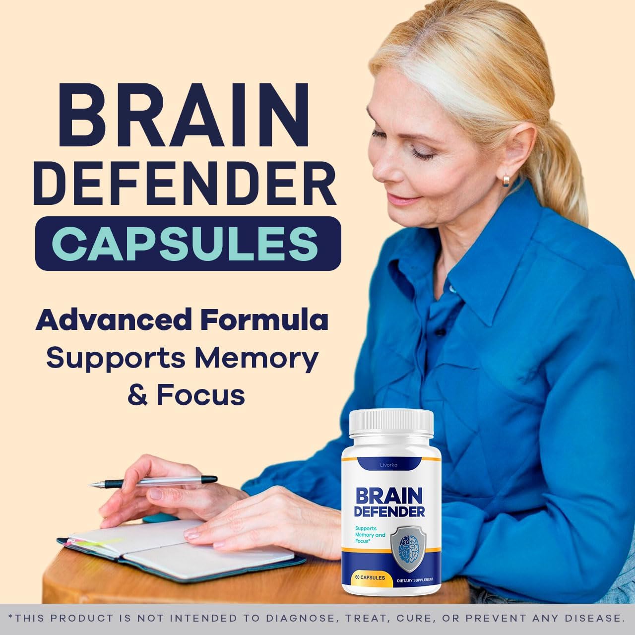 (2 Pack) Brain Defender Supplement – Advanced Brain & Memory Support, Natural Health & Wellness Multivitamin, 120 Capsules (2-Month Supply)