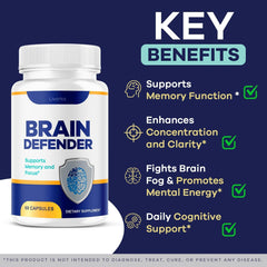 (2 Pack) Brain Defender Supplement – Advanced Brain & Memory Support, Natural Health & Wellness Multivitamin, 120 Capsules (2-Month Supply)