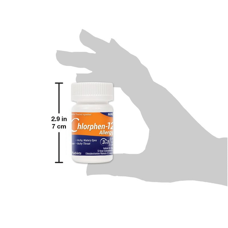 Chlorpheniramine Maleate 12mg Extended Release – 60 Tablets